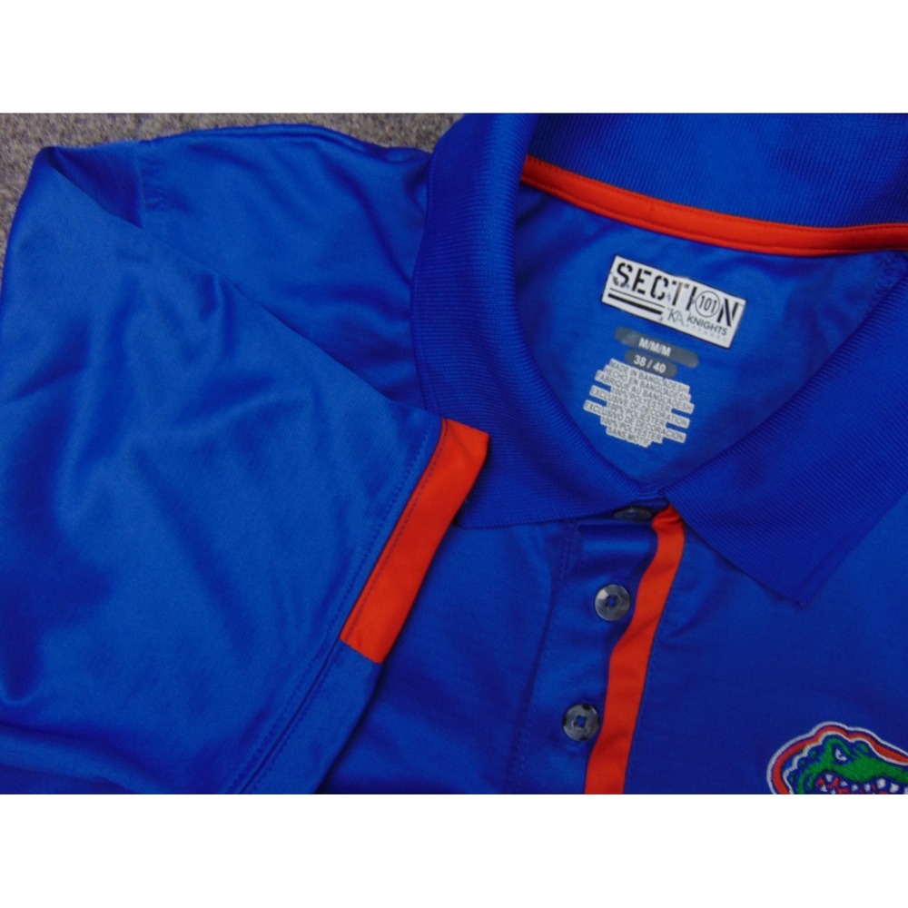 Florida Gators Polo Mens Med Section 101 Blue Solid NCAA Gameday Sporty Athletic